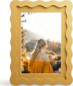 Resim Sunshine022 Sarı 5x7 İnç Dalgalı Duvar Ve Masaüstü Fotoğraf Çerçevesi - Modern Dekor 