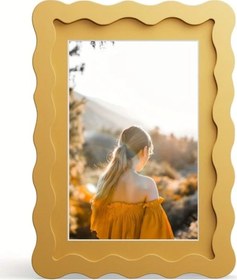 Resim Sunshine022 Sarı 5x7 İnç Dalgalı Duvar Ve Masaüstü Fotoğraf Çerçevesi - Modern Dekor 