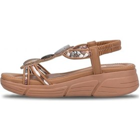 Resim Guja 26y154-2 Kadın Taşlı Düz Sandalet Camel 