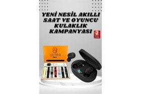 Resim Shopwave Dila Dijital Göstergeli Kulaklık ve 7 Kordonlu Akıllı Saat Android ve Ios Uyumlu Uyku Takibi Se 