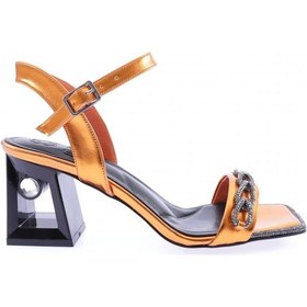 Resim Dgn 617-23y Kadin Silver Taş Bantli Topuklu Sandalet 617-1922-R0199 Turuncu 