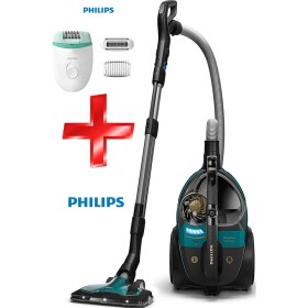 Resim Philips Marathon Ultimate Koldan Kumandalı LED Başlıklı Toz Torbasız Süpürge, Epilasyon Cihazı Hediyeli 