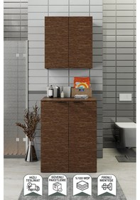 Resim Biani Fix Arya Ve Loft Uyumlu Çamaşır Makinesi Dolabı Renk Aybe Kahve 