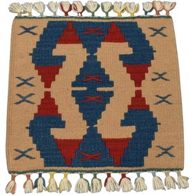 Resim Yeni El Dokuma Kare Köşe Sandalye Minderi Pınarbaşı Kayseri Yün Kilim 5953 