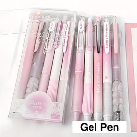 Resim Günlük Yazı için 5 Adet Jel Kalem Seti, Estetik İnce Uçlu Geri Çekilebilir Tükenmez Kalem, 0.5mm Siyah Mürekkep Yumuşak Yazım Kalemleri, Ofis Okul Kırtasiye Malzemeleri Hediyesi Gradyan Renkli Kalem 