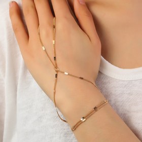 Resim 2 Adet Şık Altın Tonlu Zincir Bağlantılı Bilezik Seti - Günlük Kullanım & Partiler İçin Çok Yönlü Katmanlı Parmaksız Tasarım, Demir Malzeme, Tüm Mevsimler İçin Mükemmel, Parti Aksesuarları|Minimalist Bilezik|Demir Bilezikler 