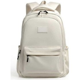 Resim Fortunelane Waterproof Oxford Backpack For Female Students, Large Capacity, New Style, Korea Origin, Reduces Schoolbag Burden, Be Beyaz 