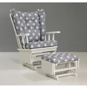 Resim Meltem Kids Sallanır Emzirme Dinlenme Koltuğu Sallanan Sandalye Sallanan Koltuk + Markiz (Beyaz-Yıldız 3050) 