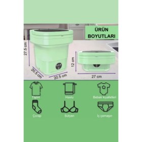 Resim Saravita Katlanabilir Taşınabilir Kurutmalı Çamaşır Makinesi Kamp Yurt Karavan Seyahat Mini Çamaşır Makinesi 