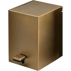 Resim System Banyo Aksesuarları Pedallı Kare Çöp Kovası 3 Lt Altın Saten 262x245x180 mm 