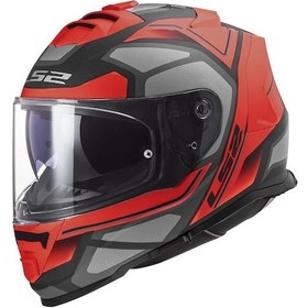 Resim Ls2 Storm 2 Faster Mat Kırmızı-Titanium Kask 