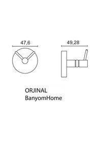 Resim Çelik Banyo Paslanmaz Pirinç Dilek Bornozluk Banyo Askısı Krom 