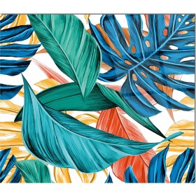 Resim Olinpa Cam Ocak Arkası Koruyucu | Renkli Yaprak Desenli 