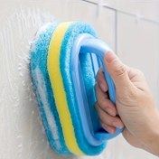 Resim Ergonomik Elde Tutulan Sünger Temizleyici - Çift Renkli Tasarım, Küvet, Mutfak, Banyo için Çok Amaçlı Manuel Temizlik Fırçası - Fayanslar, Tencere ve Lekeleri Temizlemek için İdeal 