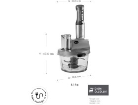 Resim Allians Uzun Blender Ayaklı 6 Bıçaklı 2500 W, Güçlü ve Kullanışlı Mutfak Robotu 