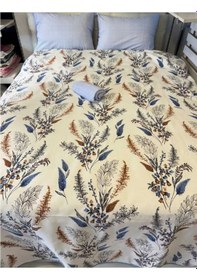 Resim Mavi Detaylı Çiçek Desenli Tek Kişilik Pike 160x240 Cm Ferahlatıcı Tasarım, Hafif Konfor Renkli 