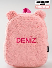 Resim [İSTEDİĞİNİZ İSMİ NAKIŞLA YAZIYORUZ] - Teddy-Peluş Pembe 0-8 Yaş - Kreş, Anaokulu Çocuk Sırt Çantası TYC794F21242BE26011, one size 