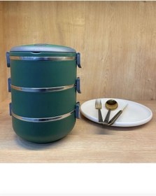 Resim Veliday 3 Katlı Sefer Tası Sızdırmaz Yemek Termosu -starbucks Yeşili Tek Kişilik Hacimi Vardır 