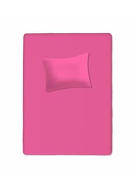 Resim %100 Pamuklu Bebek Lastikli Çarşaf 70x130+20 Bebek Yastık Kılıfı 35x45 Pembe 