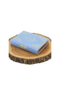 Resim Almanca Mealli Medine Hatlı Kuranı Kerim Ve Seccade Seti Mavi 