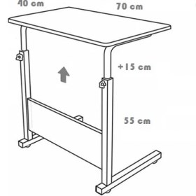 Resim servetavcı Kitaplıklı ve Yükseklik Ayarlı Laptop Sehpası ve Çalışma Masası Atlantik Çam Tekerli 