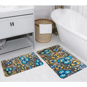 Resim Rovigo Home Dijital Baskılı 2'li Banyo paspas Takımı RVG5270 Çok Renkli 