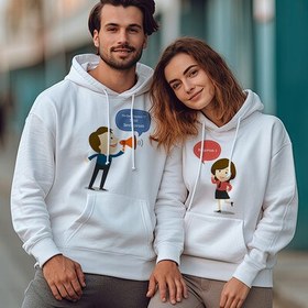 Resim Sevgimi Haykırıyorum Kapşonlu Sevgili Sweatshirt 
