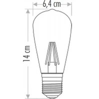 Resim Helios 2088 6W Rustik LED Ampul – E27 Duy, Amber Cam, Dekoratif Filament Ampul 