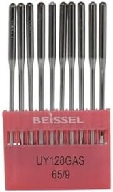 Resim BEISSEL Beissel UYx128 Sanayi Tipi Reçme Makinesi İğnesi 9/65 Numara SES uçlu 10 Adet (1 Paket) 