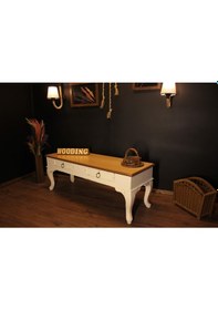 Resim Wooding 100 Cm Masif Naturel Beyaz Tv Ünitesi 