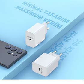 Resim Woyax Apple Uyumlu iPhone 17 17 Pro 17 Pro Max 17 Air Hızlı Şarj Aleti Başlığı Adaptörü 45W BEYAZ 