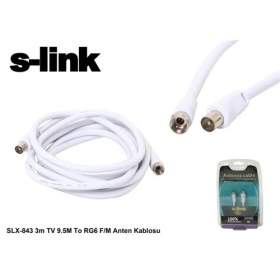 Resim S-Link Slx-843 3M Tv 9.5M To Rg6 F/M Anten Kablosu 
