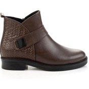Resim Kahve Kahve Hakiki Deri Kadın Bot & Bootie K02531270003 Kahve 