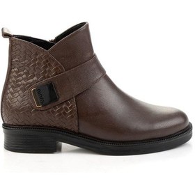 Resim Kahve Kahve Hakiki Deri Kadın Bot & Bootie K02531270003 Kahve 