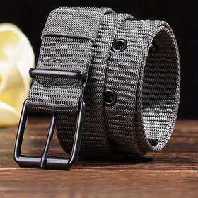 Resim 1 adet Erkek Casual Kanepe Kemer Kare Alüminyum Fermuar, Dayanıklı İğne Dikiş, Çok Yönlü Jean ve Pantolon Aksesuarı, Siyah 