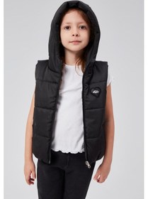 Resim Benitto Kids Kapüşonlu Kız Çocuk Şişme Yelek 51307 Siyah 