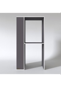 Resim Kenzlife Çamaşır-Kurutma Makinesi Dolabı Demyan Sol Gri 180*090*60 Banyo Kapaksız Arkalıksız Çok Renkli 