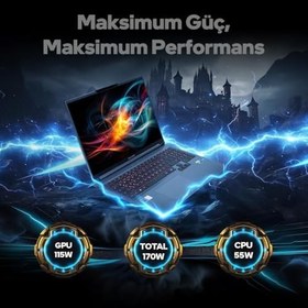 Resim Game Garaj Slayer X5T-5050 C7 Intel Core i5 13500HX 16GB RAM 1TB SSD RTX5050 16" WUXGA 165Hz IPS FreeDOS Oyuncu Laptop 