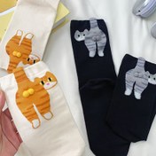 Resim 1/2 Çift Yenilikçi Soyut 3D Kedi Çorap - Orta Boy, Rahat ve Nefes Alabilir Ev veya Dış Mekan Kullanımı İçin, Partilere Şenlikli Bir Atmosfer Katıyor, Arkadaşlar ve Aile için Benzersiz Hediye, Her Mevsimde Şık Sevimli Çorap 