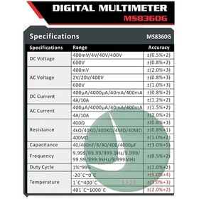 Resim Mastech Ms8360g Dijital Multimetre 