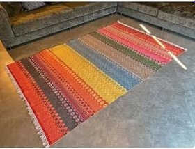 Resim rugs modern Cotton 546 Canlı Çok Renkli Dokuma Taban Kilim, 120 x 180 