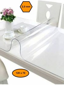 Resim MRT PLASTİK 2,0 mm PVC MASA ÖRTÜSÜ, ŞEFFAF MASA KAPLAMASI, 120x70 