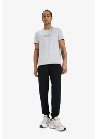 Resim Defacto Defactofit Slim Fit Dar Kesim Bisiklet Yaka Esnek Kumaş Baskılı Sporcu Kısa Kollu Tişört E7516ax25augr91 Gri 