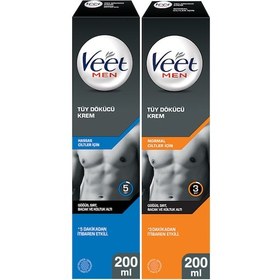 Resim Veet Men Hassas Erkeklere Özel Tüy Dökücü 200 ML + Normal Erkeklere Özel Tüy Dökücü 200 ML 