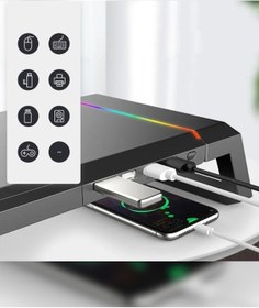 Resim Masaüstü Stand Yükseltici Katlanabilir Rgb Çekmeceli Monitör Standı 