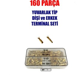 Resim 160 Parça Izolesiz Yuvarlak Dişi ve Erkek Tip Terminal Seti 
