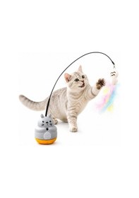 Resim Buğz Kedi Şekilli Dönen Peluş Balıklı Olta Oyuncağı 