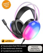 Resim DC TECNO PG 580 Pro Gaming Premium Mikrofonlu RGB LED Işıklı 5.3 Bluetooth Kablosuz Kafa Üstü Oyuncu Kulaklık 