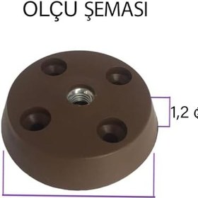 Resim 8 ADET Düz Ayak Tabanı Kahverengi Mobilya Masa Sehpa Ayağı Bağlantı Aparatı Plastik 
