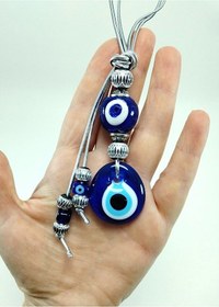 Resim Lüks Nazar Boncuğu Araba Dikiz Ayna Süsü / Duvar Dekoru Metalik İ 